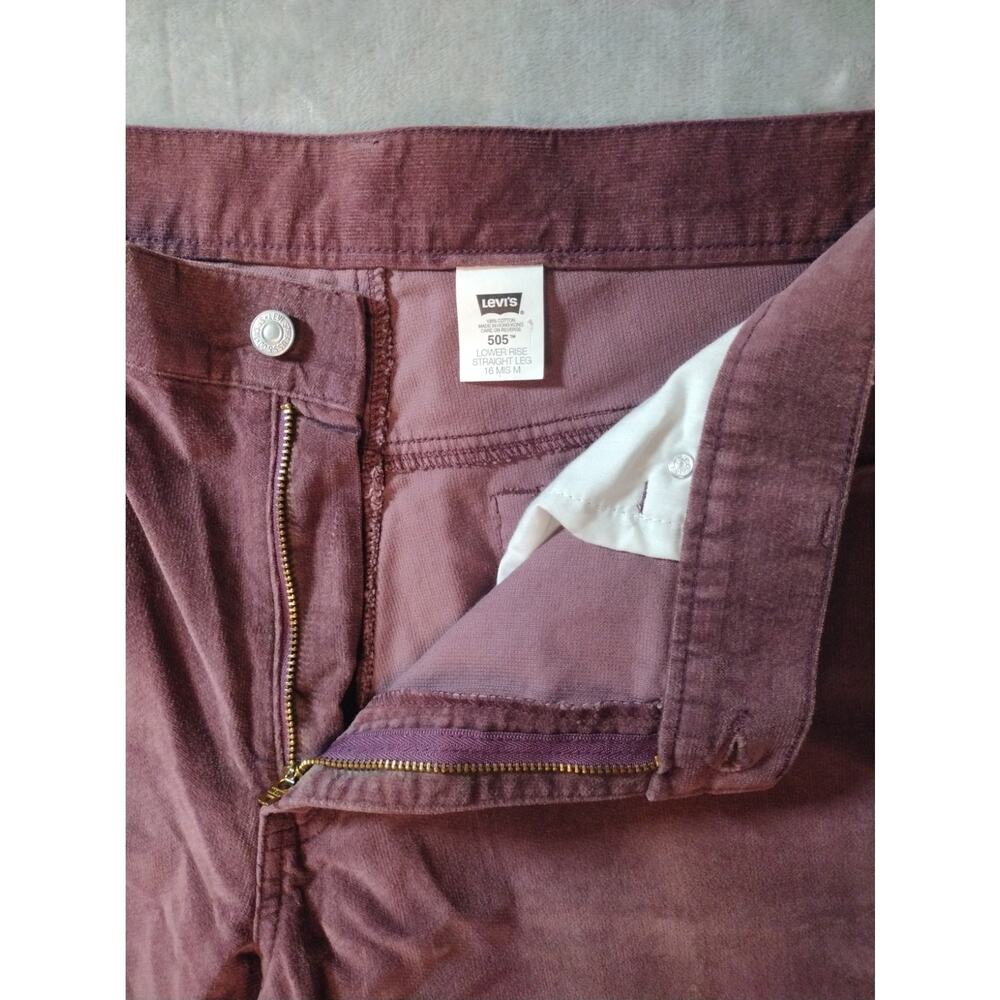 Vtg Levis 505 Corduroy Jeans Womens 16M (35×31) Mauve Pink Low Rise Straight Leg - Picture 10 of 13